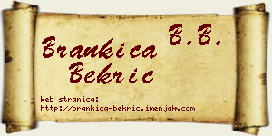 Brankica Bekrić vizit kartica